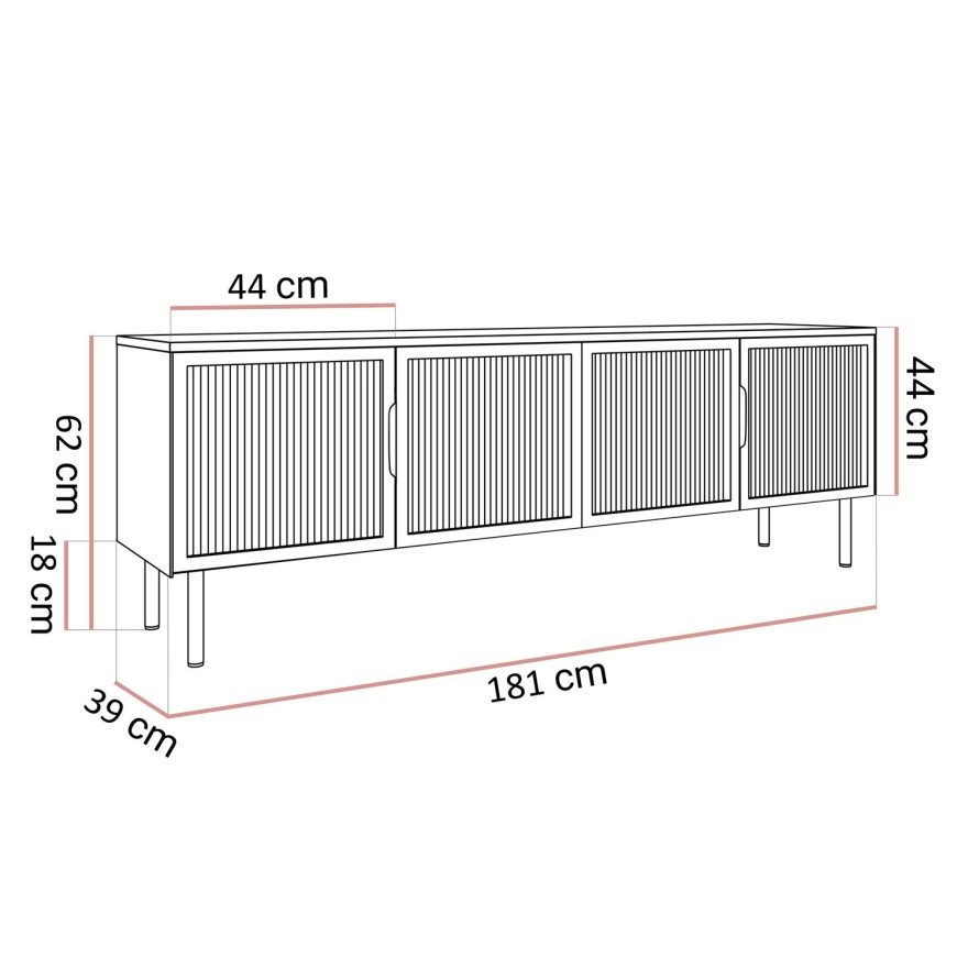 TV-Schrank LINEA LOFT mit LED-Beleuchtung