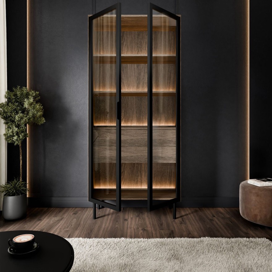 Vitrine LINEA LOFT mit LED-Beleuchtung