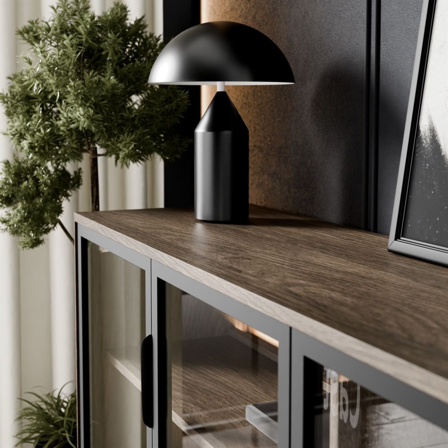 Kommode LINEA LOFT mit Glasfronten und LED-Beleuchtung