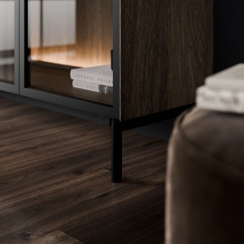 Kommode LINEA LOFT mit Glasfronten und LED-Beleuchtung