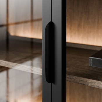 Kommode LINEA LOFT mit Glasfronten und LED-Beleuchtung