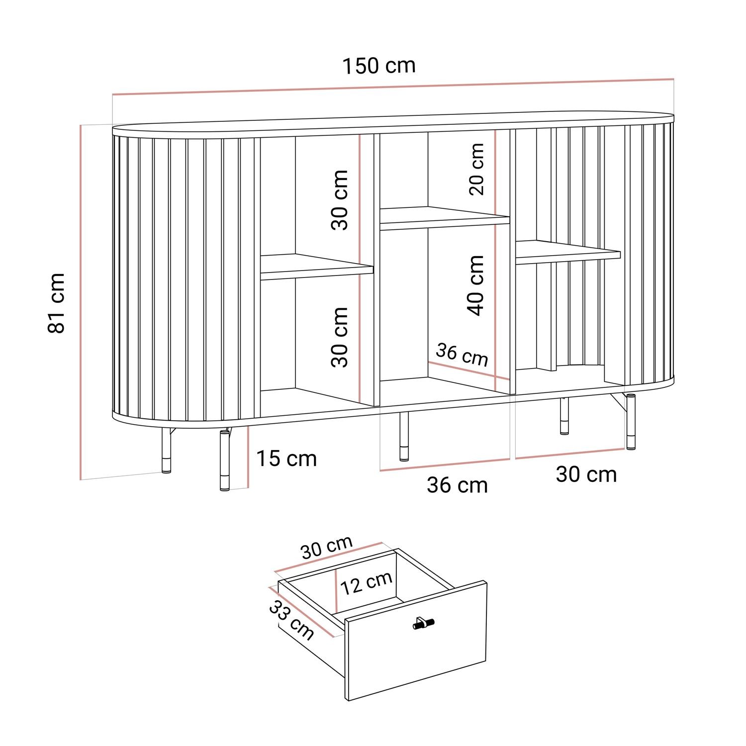 Kommode ELODIE 150 2D2S
