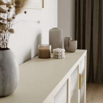 Verglaste Kommode LINEA mit LED-Beleuchtung