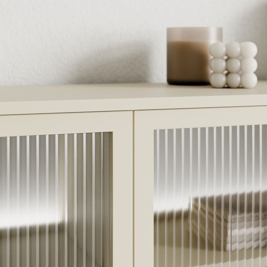 Verglaste Kommode LINEA mit LED-Beleuchtung