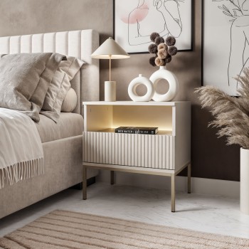 Nachttisch ECLIPSE S54 mit Beleuchtung Kaschmir