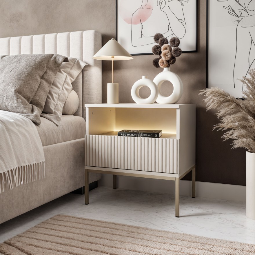 Nachttisch ECLIPSE S54 mit Beleuchtung Kaschmir