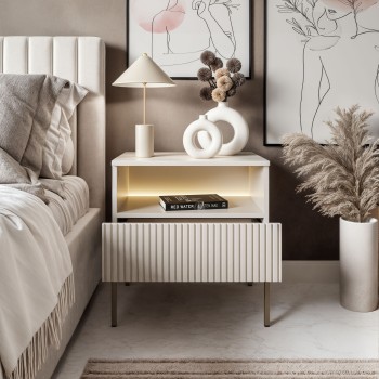 Nachttisch ECLIPSE S54 mit Beleuchtung Kaschmir