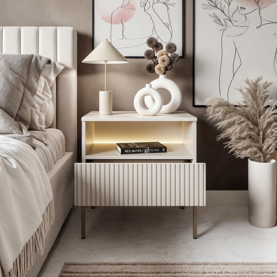 Nachttisch ECLIPSE S54 mit Beleuchtung Kaschmir