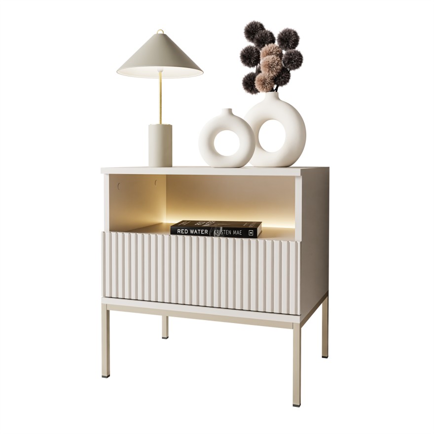 Nachttisch ECLIPSE S54 mit Beleuchtung Kaschmir