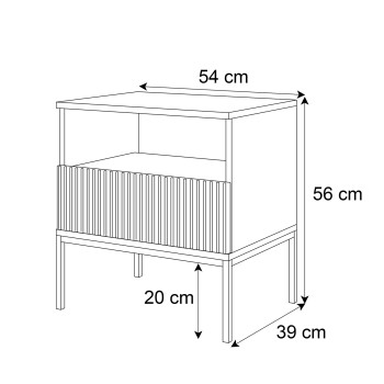 Nachttisch ECLIPSE S54 mit Beleuchtung Kaschmir