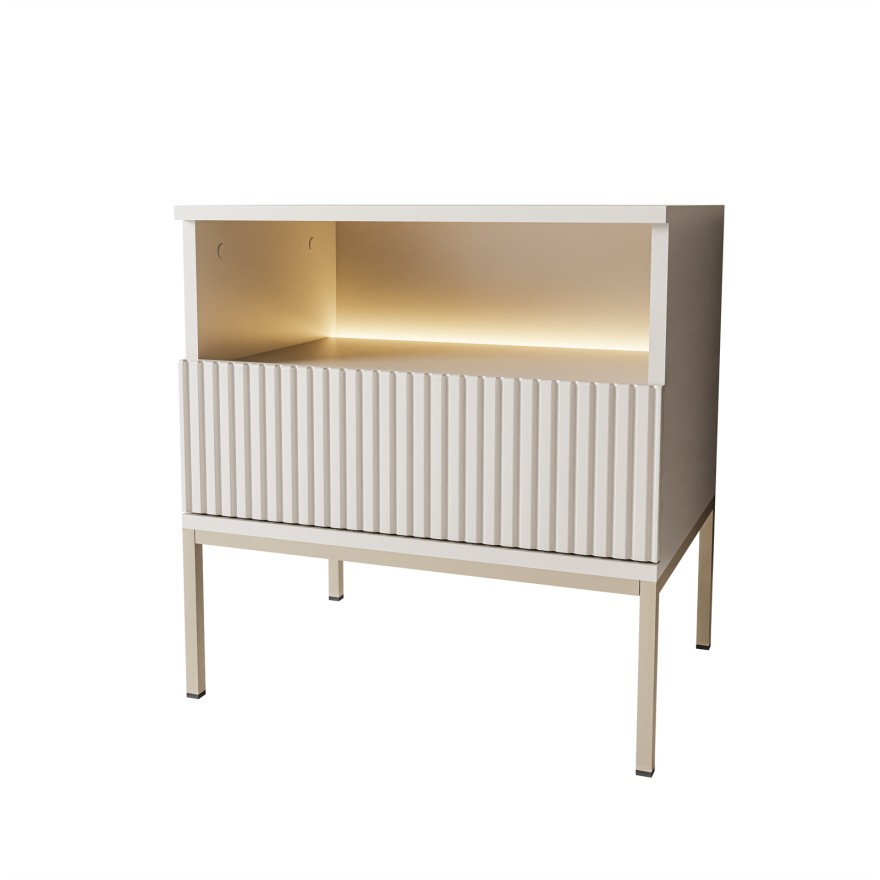 Nachttisch ECLIPSE S54 mit Beleuchtung Kaschmir