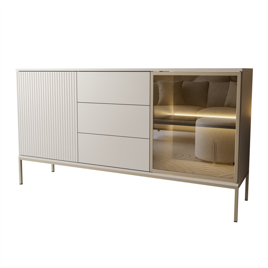 Kommode ECLIPSE KSZ154 mit Schubladen und Beleuchtung Kaschmir