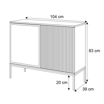 Kommode ECLIPSE K104 mit Beleuchtung Kaschmir