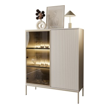 Vitrine ECLIPSE WT104 niedrig mit Beleuchtung Kaschmir