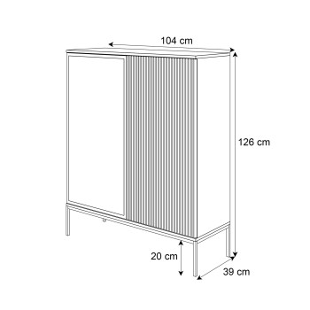Vitrine ECLIPSE WT104 niedrig mit Beleuchtung Kaschmir