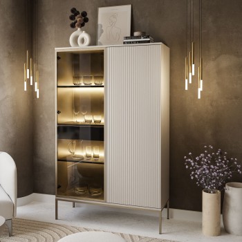 Vitrine ECLIPSE WTSZ104 mit Beleuchtung Kaschmir