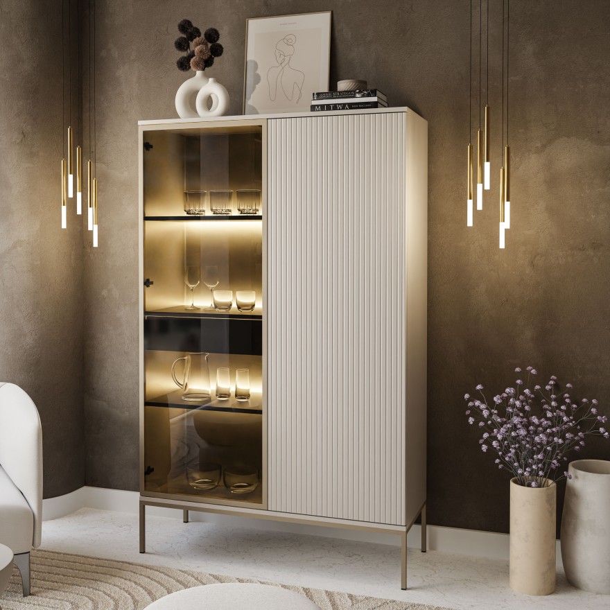 Vitrine ECLIPSE WTSZ104 mit Beleuchtung Kaschmir