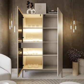 Vitrine ECLIPSE WTSZ104 mit Beleuchtung Kaschmir