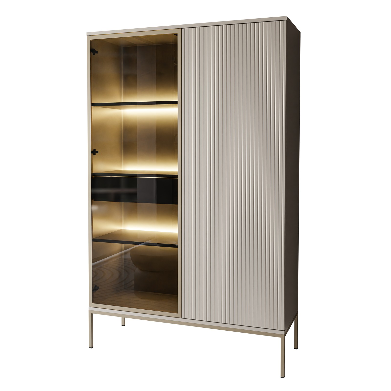 Vitrine ECLIPSE WTSZ104 mit Beleuchtung Kaschmir