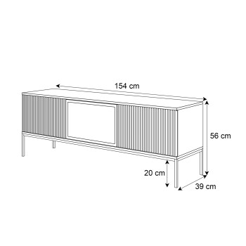 RTV Schrank ECLIPSE 154 mit Beleuchtung Kaschmir