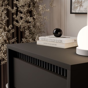 Nachttisch YASUMI in mattem Schwarz