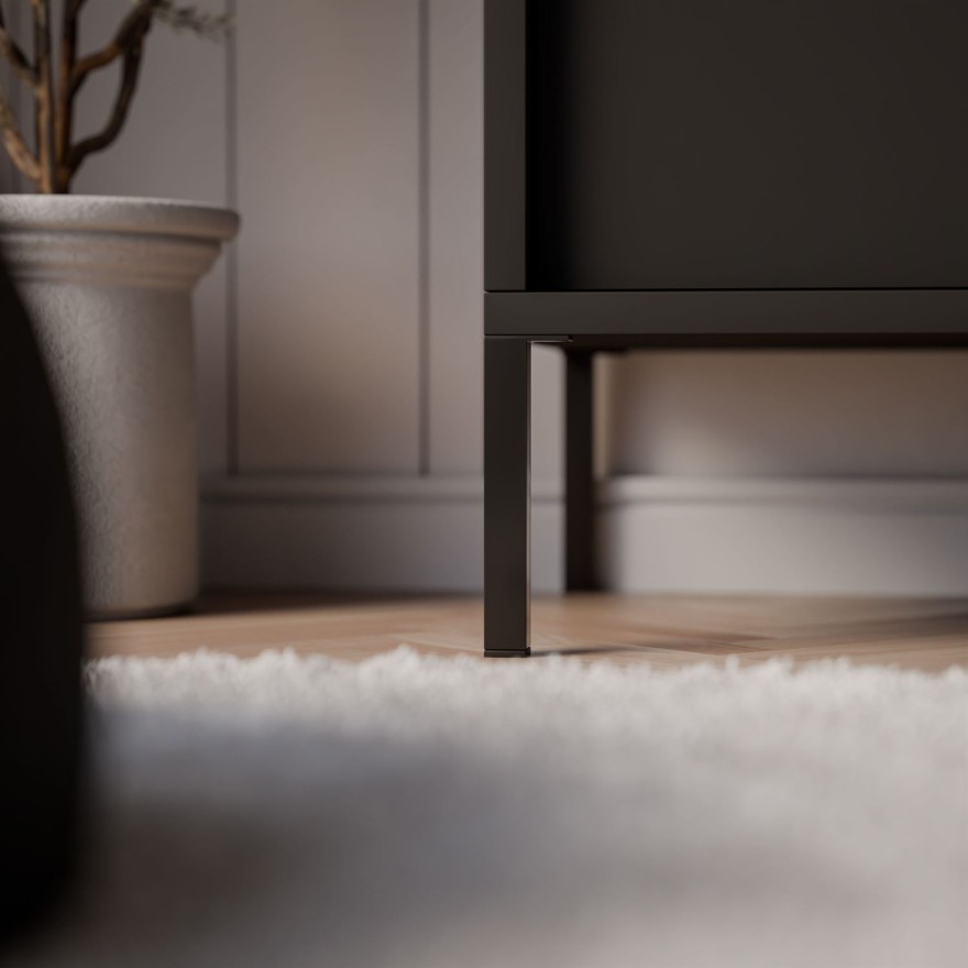 Nachttisch YASUMI in mattem Schwarz