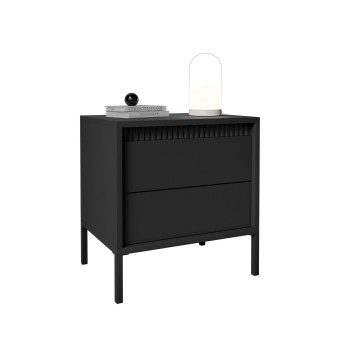 Nachttisch YASUMI in mattem Schwarz