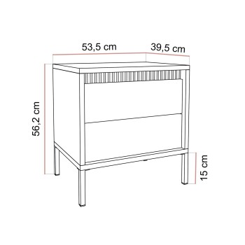 Nachttisch YASUMI in mattem Schwarz