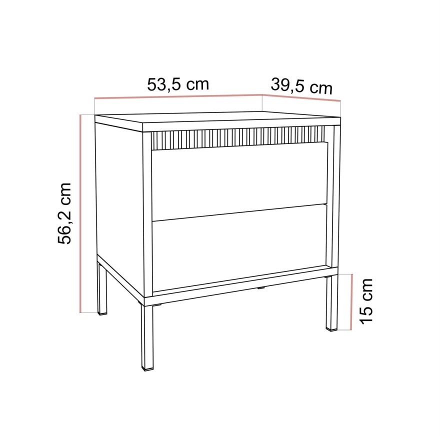 Nachttisch YASUMI in mattem Schwarz