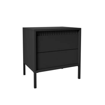 Nachttisch YASUMI in mattem Schwarz