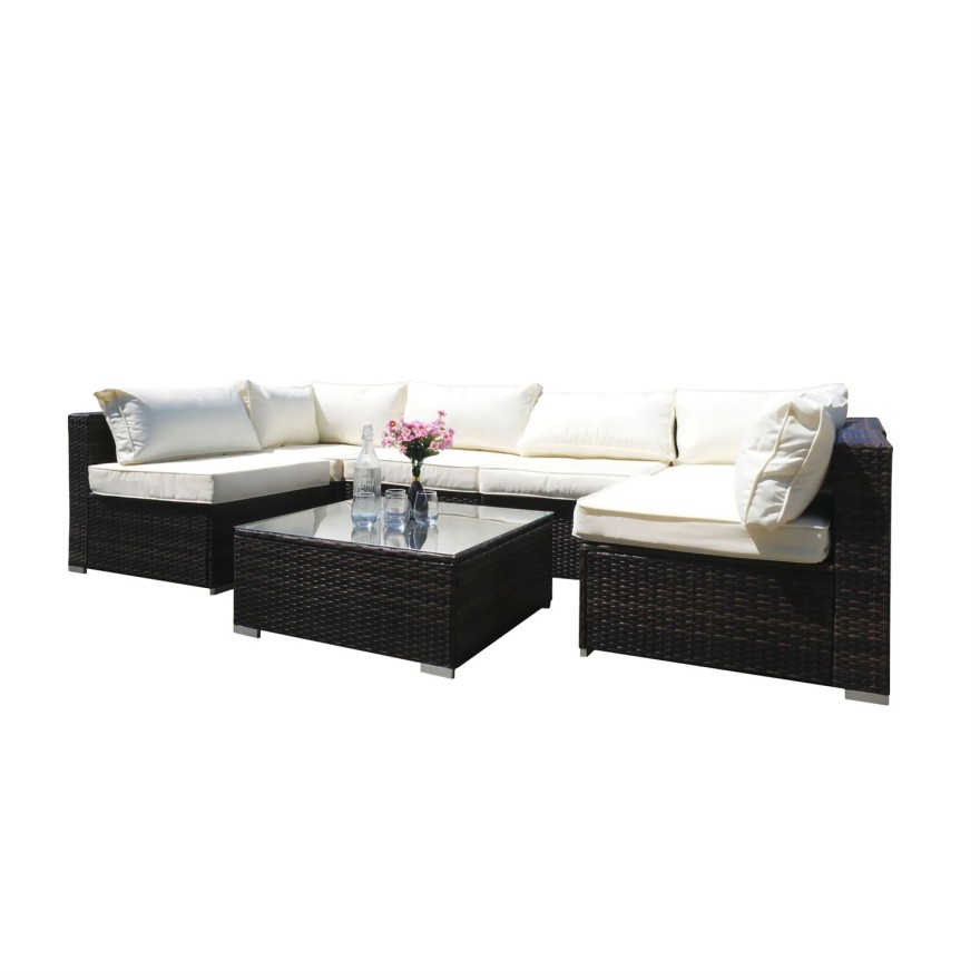 Garten-Ecksofa LUMIA mit Tisch