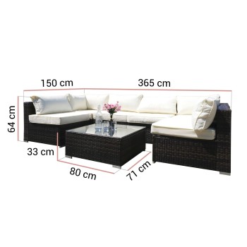 Garten-Ecksofa LUMIA mit Tisch