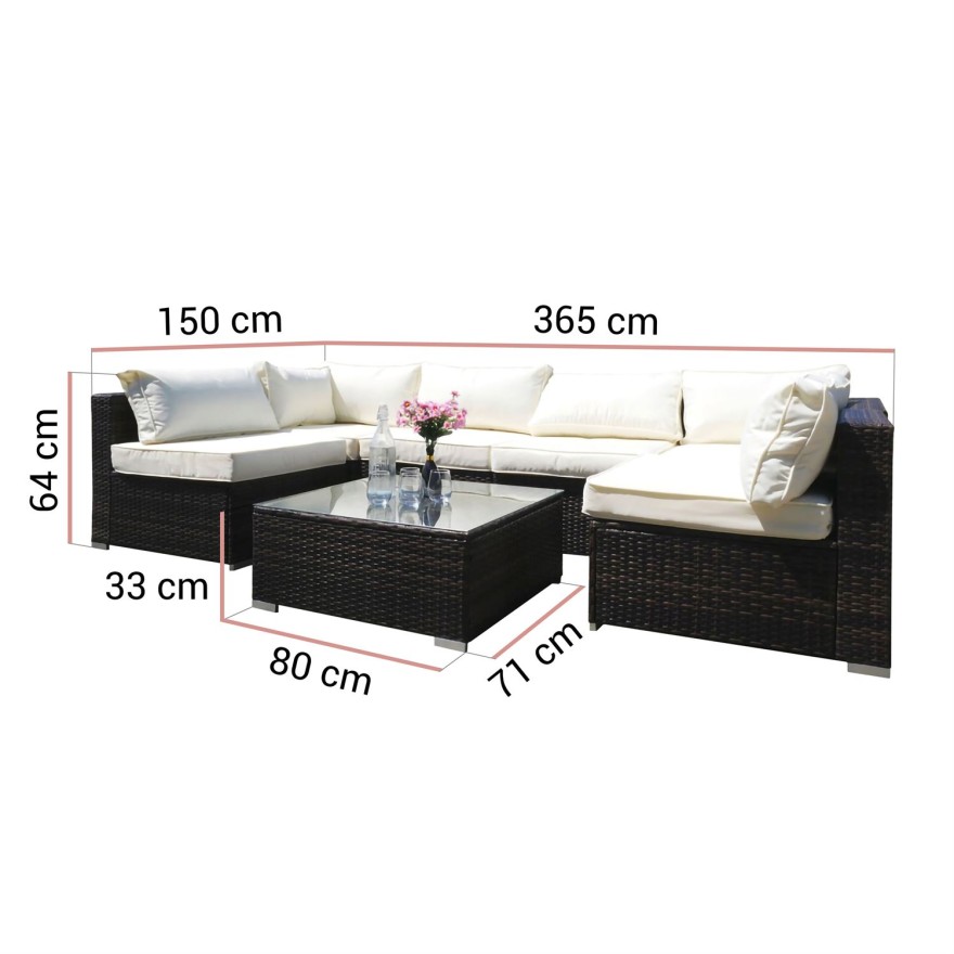 Garten-Ecksofa LUMIA mit Tisch