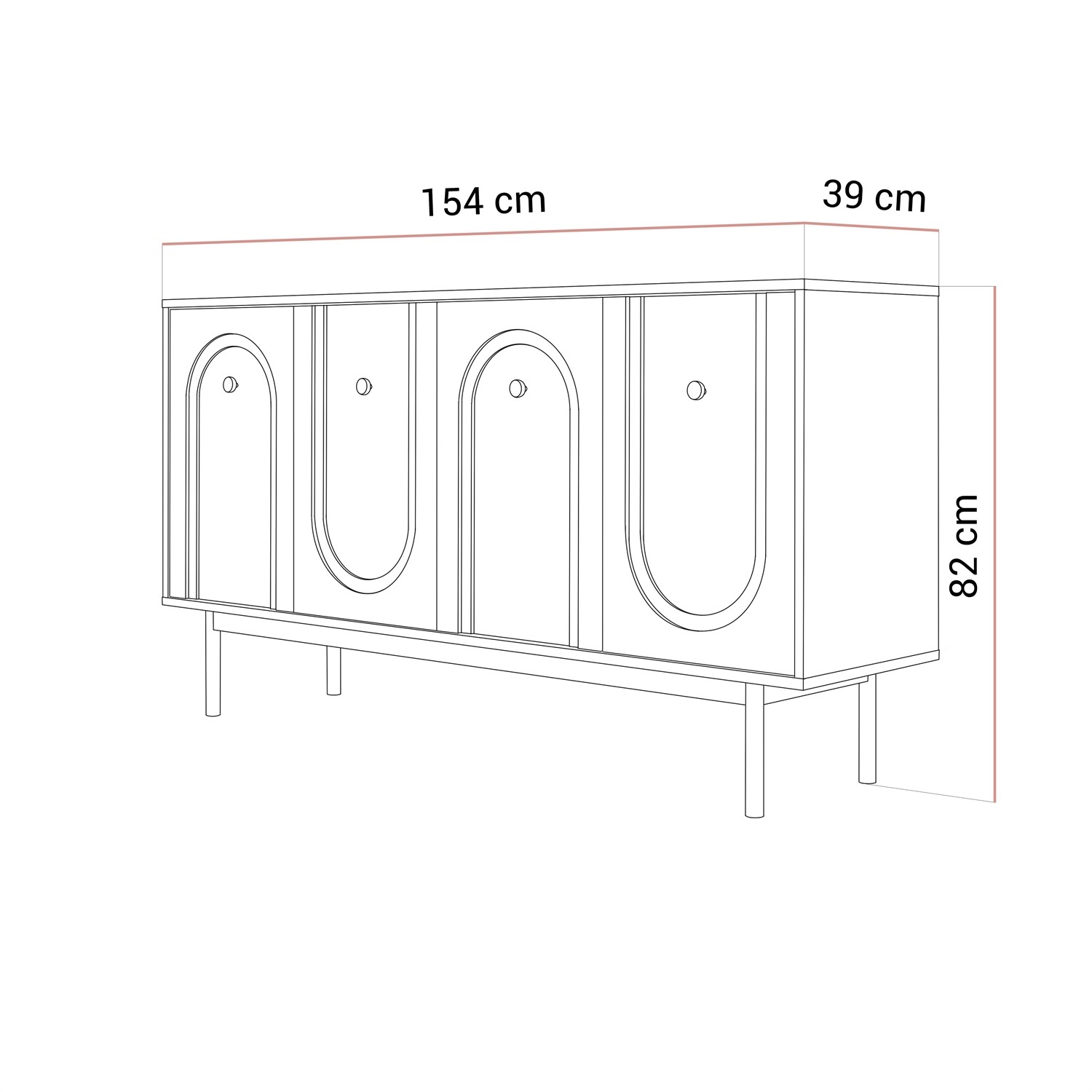 Kommode LIBERTY 4D auf holzbeinen