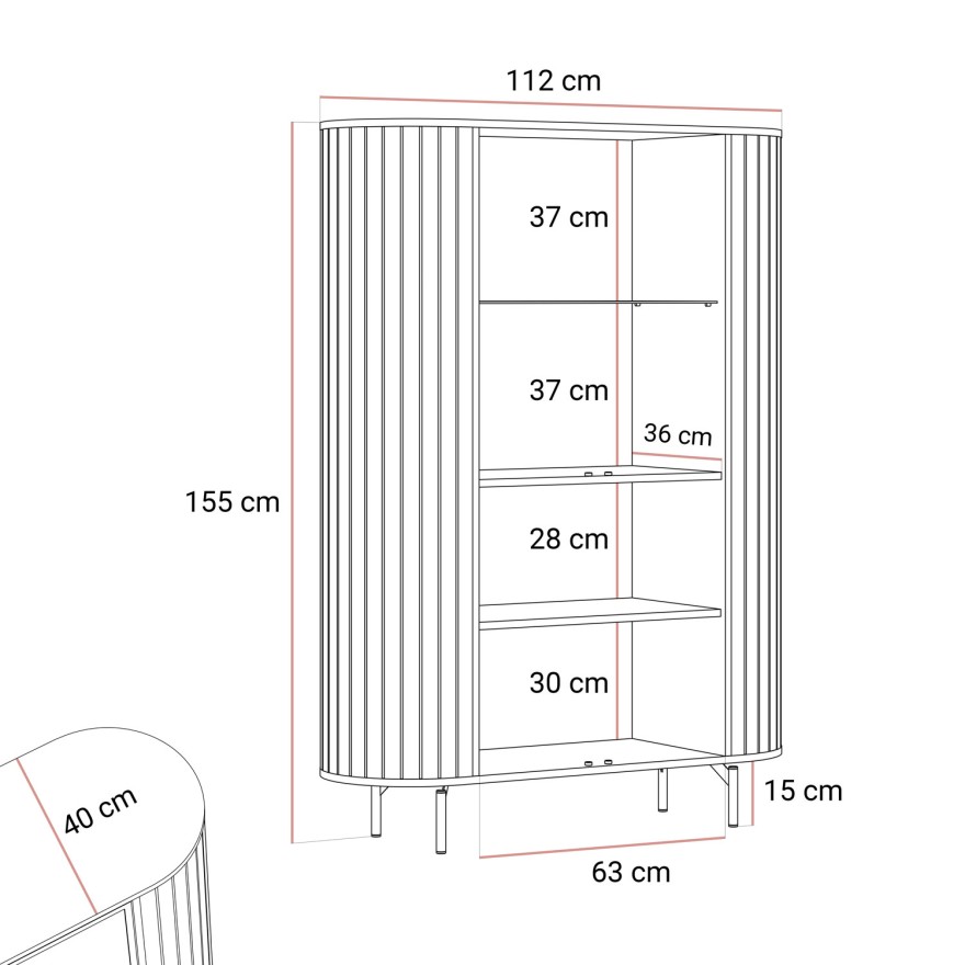 Vitrine ELODIE mit LED-Beleuchtung