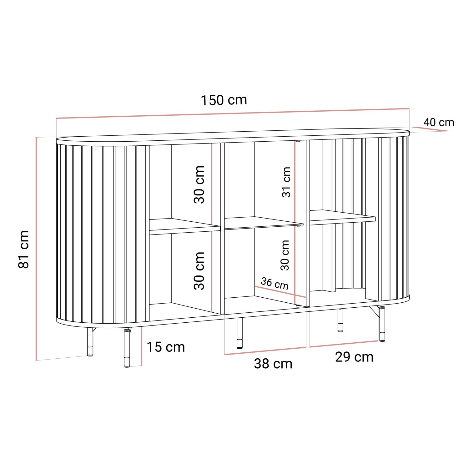 Kommode ELODIE 3D mit LED-Beleuchtung