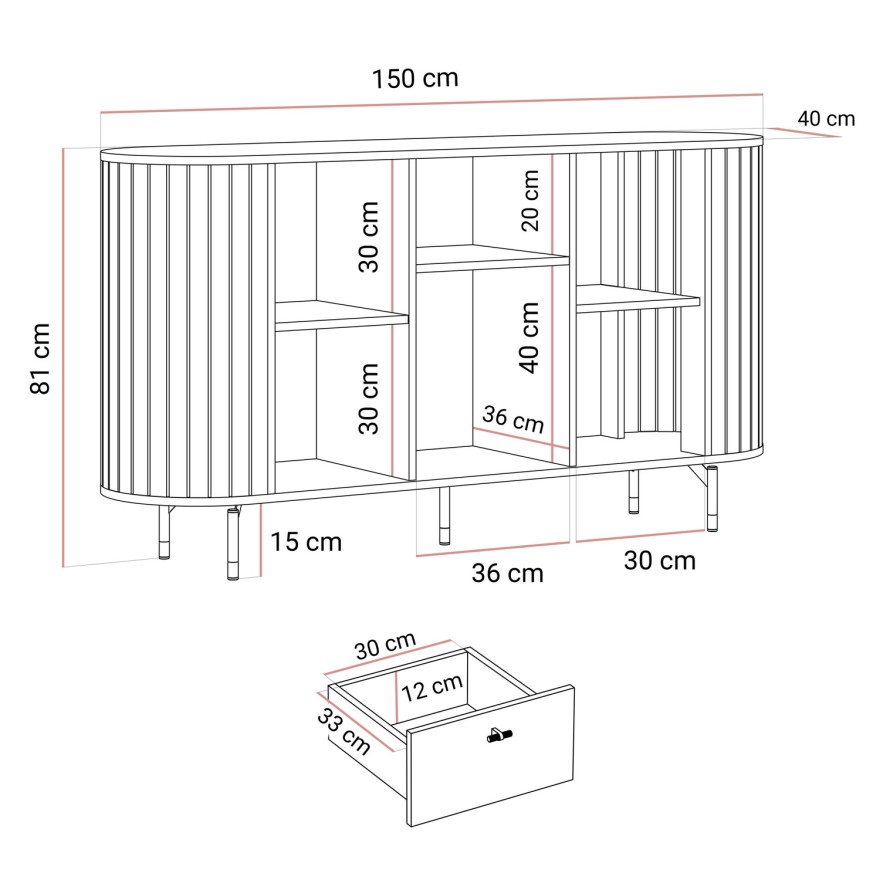Kommode ELODIE 150 2D2S