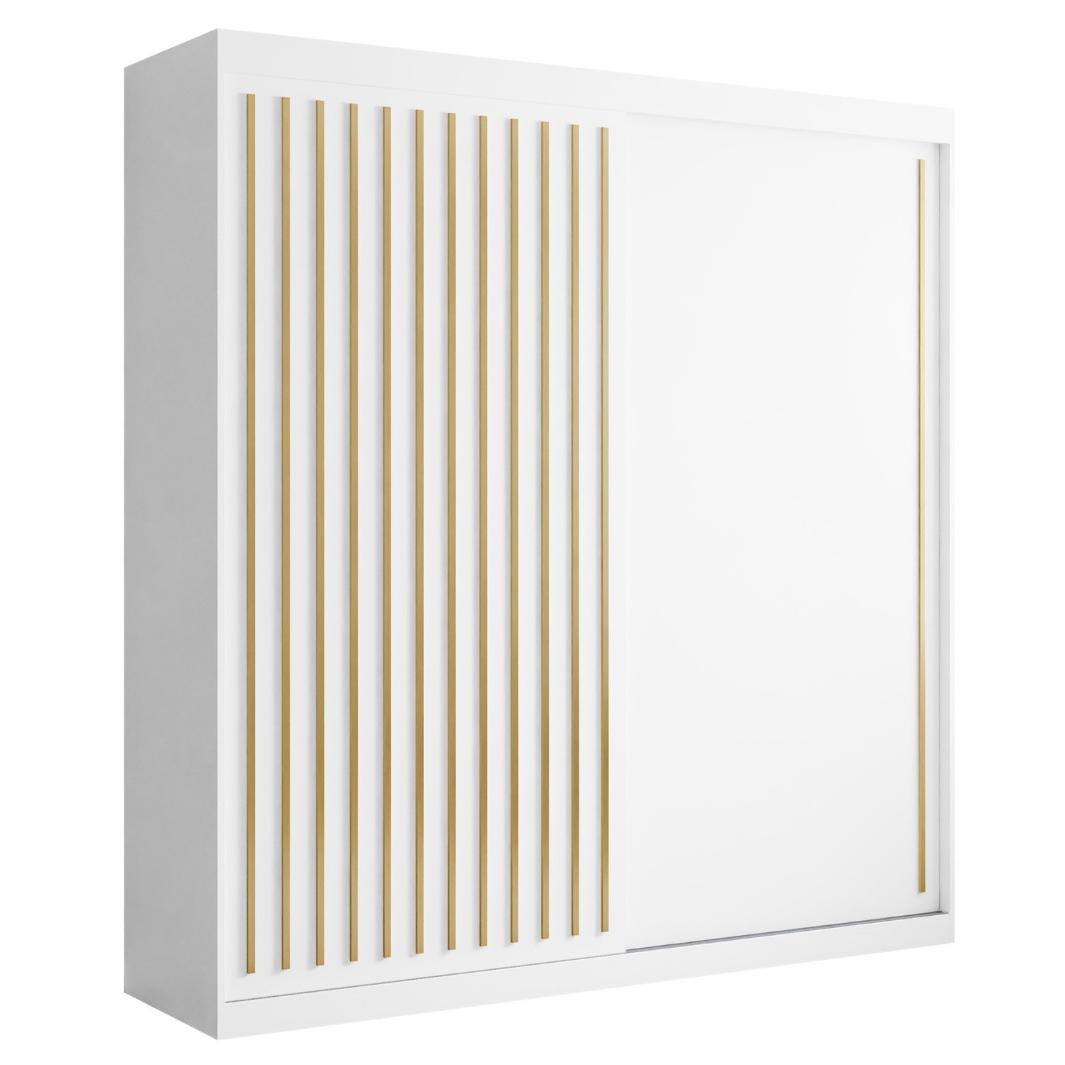 Schiebeschrank AURIS 200 cm mit goldenen Lamellen