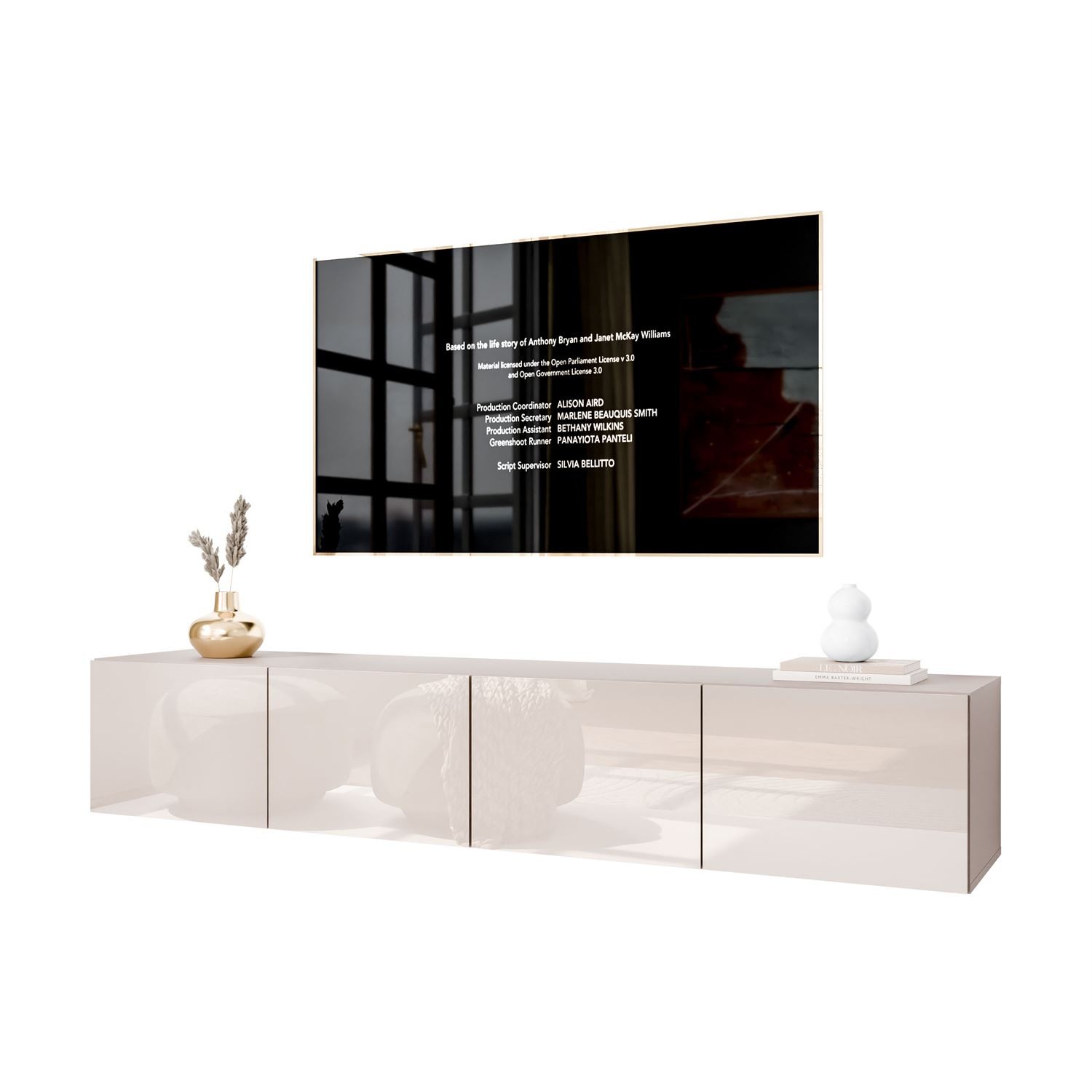 TV-Schrank COLGANTE 200 Kaschmir Hochglanz mit LED