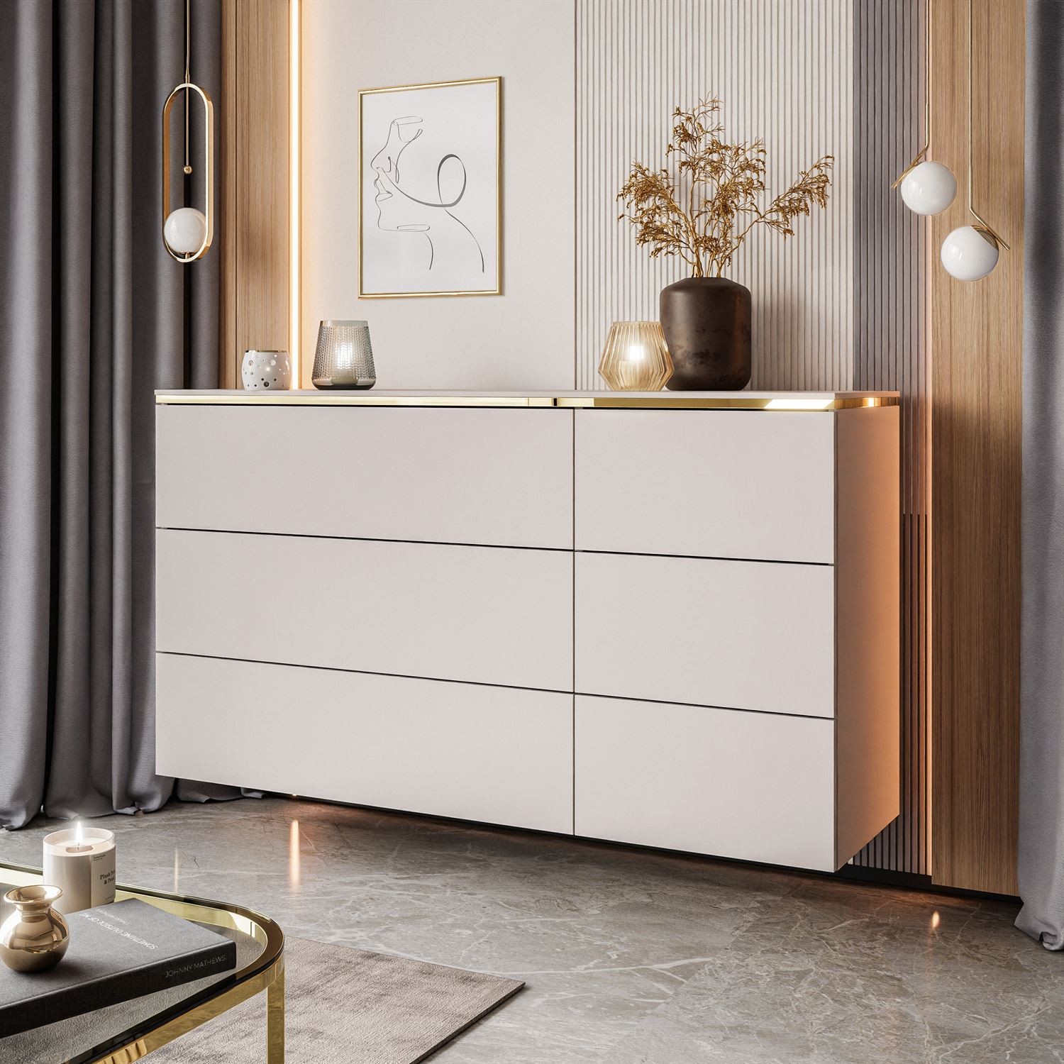 Kommode mit Schubladen AURORA KASCHMIR 6S