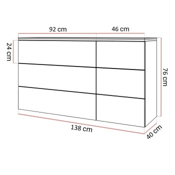 Kommode mit Schubladen AURORA KASCHMIR 6S
