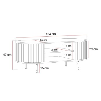 Couchtisch ELODIE mit Ablage unter der Tischplatte