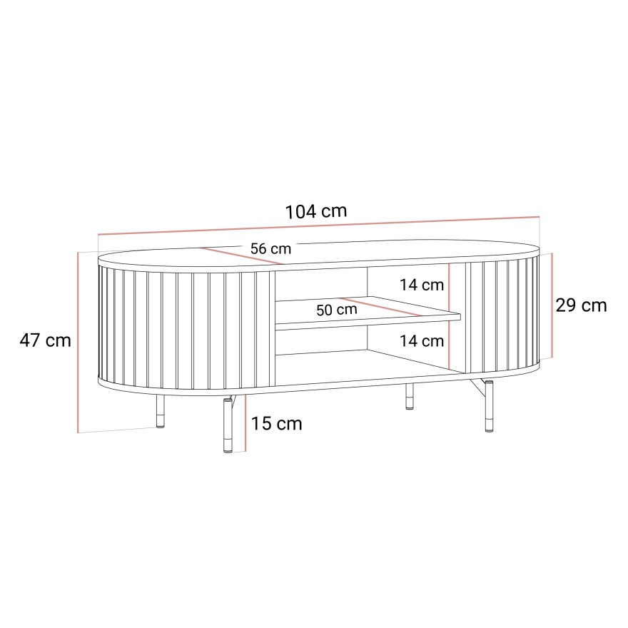 Couchtisch ELODIE mit Ablage unter der Tischplatte
