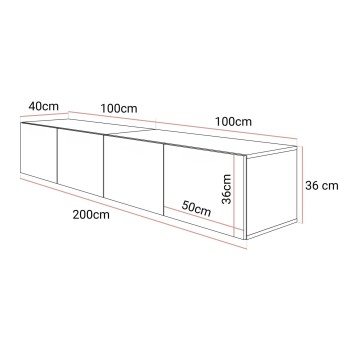TV-Schrank COLGANTE 200 Kaschmir Hochglanz mit LED