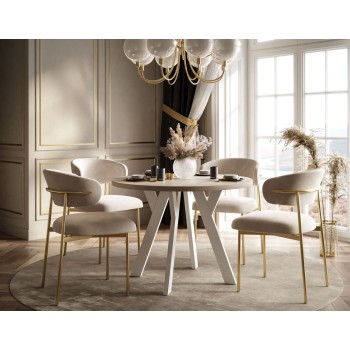 Esszimmer-Set VOLTA MATT mit vier Stühlen