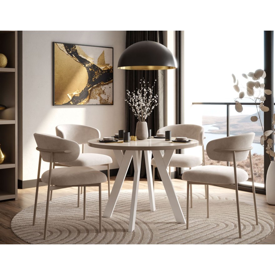 Esszimmer-Set VOLTA GLOSS mit vier Stühlen