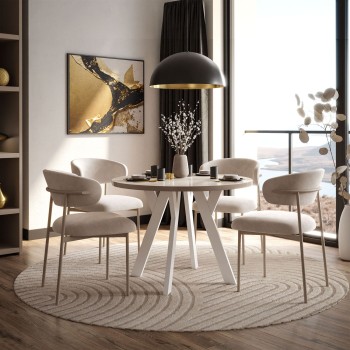 Esszimmer-Set VOLTA GLOSS mit vier Stühlen