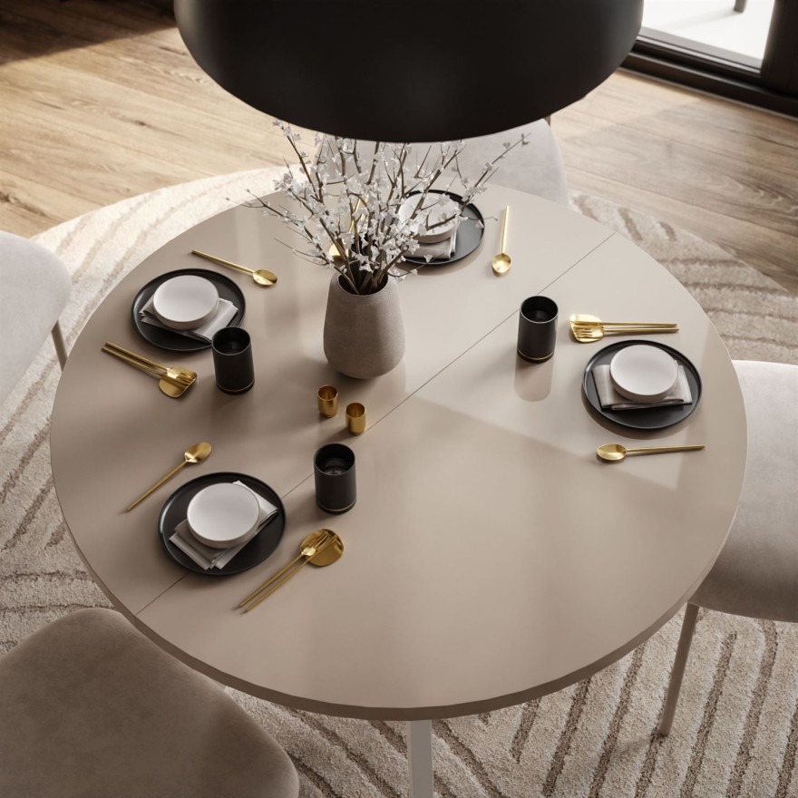 Esszimmer-Set VOLTA GLOSS mit vier Stühlen