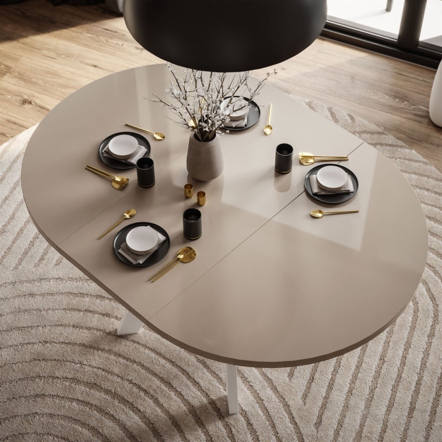 Esszimmer-Set VOLTA GLOSS mit vier Stühlen