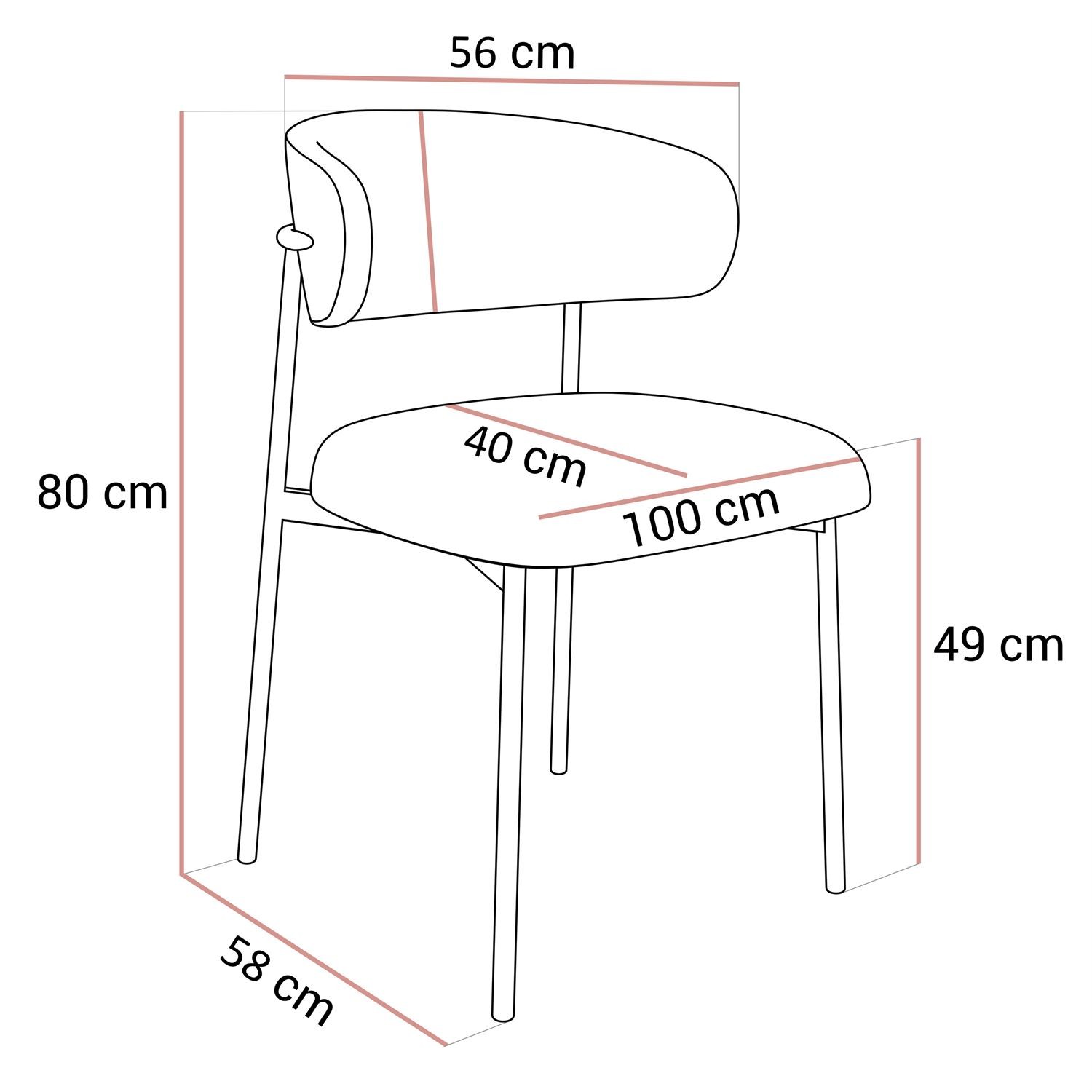 Gepolsterter Stuhl ELYSE GOLD